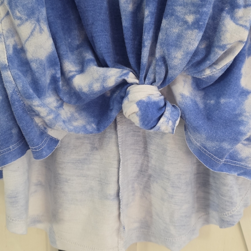 Modern Lux Blue Tie-Dye Peace Tank Top - Picture 4 of 5